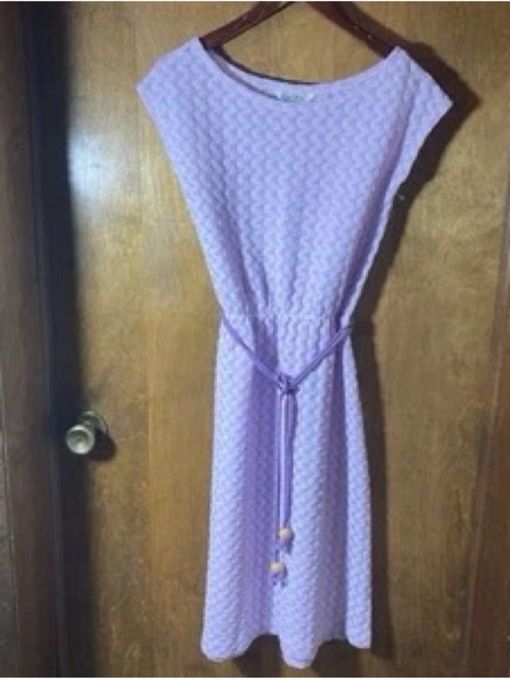 Vintage Sweet Lady Blair Belted Dress Lavender Semi Sheer Size XS Girlhoodcore
